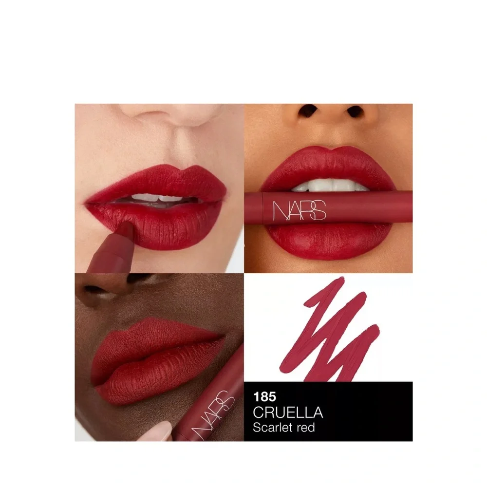 NWT NARS Powermatte High-Intensity Lip Pencil - Cruella (Scarlet Red)- size 2.4g